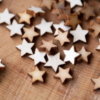 Pack of 50 Laser Cut Wooden Stars Small- Size one inch