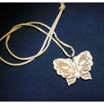 Laser Engraved Wooden Butterfly Pendant