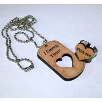 I carry your heart with me Tag Necklace and Ring Set
