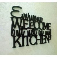 Kitchen Wall Decor Laser Cut Black Acrylic