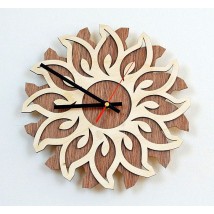 Flower Shaped Wooden Wall Clock