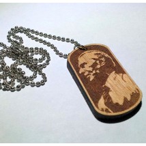 Quaid's Image Wooden Tag with Ball Chain