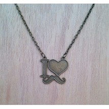 Antique Bronze I Love Mustache Necklace