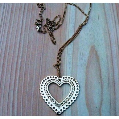 Heart Pendant with Long Chain