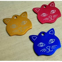 Cat Head Tag for Cat Collar