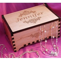 Personalized Laser Cut Wooden Jewelry Box