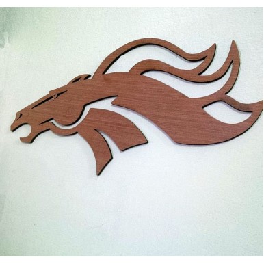 Laser Cut Wild Horse Head Wooden Wall Decor