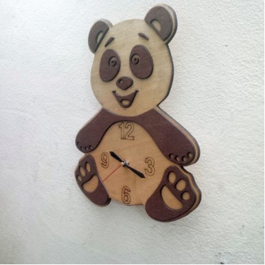 Cute Panda Shaped Wall Clock for Kids Room