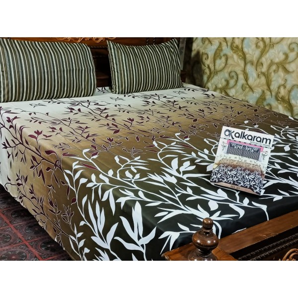 Printed Bedsheet King Size Double Bed Bedsheets with 2 Pillow Cover