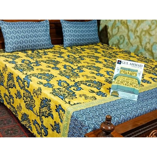 Printed Bedsheet King Size Double Bed Bedsheets with 2 Pillow Cover