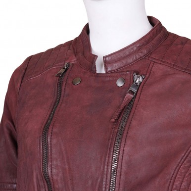 Zip Up Leather Jacket for Men's