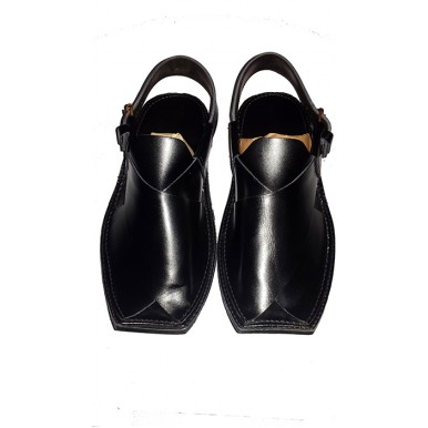 black peshawari chappal