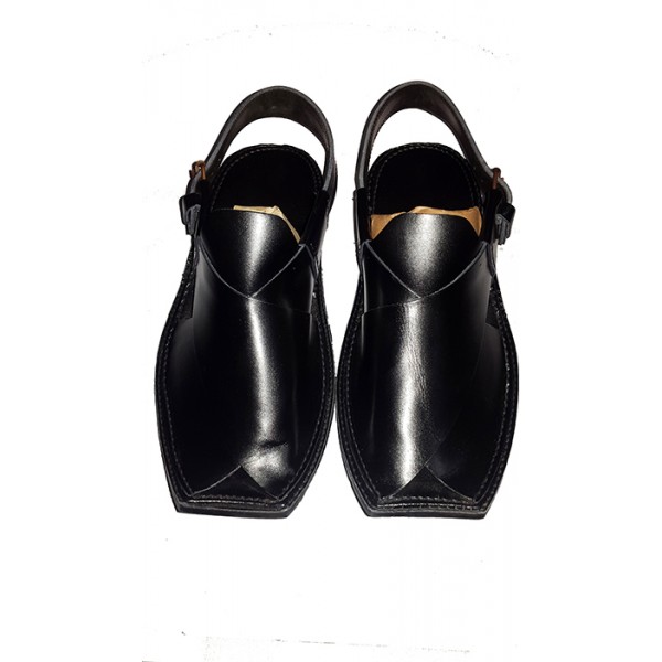 Black Leather Peshawari Sandals - Buyon.pk
