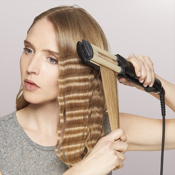KEMEI Professional Hair Curler with 3 Barrels Big Wave Curling Iron Ceramic Hair Styling Tool KEMEI Professional Hair Curler with 3 Barrels Big Wave Curling Iron Ceramic Hair Styling Tool