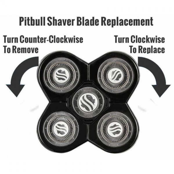 Skull Shaver Pitbull Platinum Mens Electric Shaver Razor For Head And