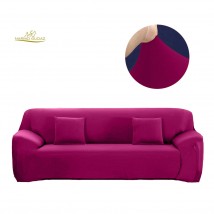 Magenta sofa Cover 3 Seater | Stretchable 3 Seater Sofa Covers Set | Elastic Fitted Solid Color Jersey Cover Jumbo Size | Comfortable Couch Cover | Narmo Gudaz