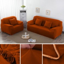 Mustard Sofa Cover 6 Seater (3+2+1) | Stretchable 6 Seater Sofa Covers Set | Elastic Fitted Solid Color Jersey Cover Jumbo Size | Comfortable Couch Cover | Narmo Gudaz