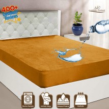 Copper Waterproof Mattress Cover King Sized Mattress Protector Anti Slip Double Bed Fitted Bed Sheet | Narmo Gudaz