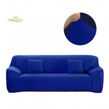 Royal Blue Sofa Cover 3 Seater | Stretchable 3 Seater Sofa Covers Set | Elastic Fitted Solid Color Jersey Cover Jumbo Size | Comfortable Couch Cover | Narmo Gudaz