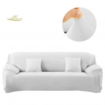 Silver Sofa Cover 3 Seater | Stretchable 3 Seater Sofa Covers Set | Elastic Fitted Solid Color Jersey Cover Jumbo Size | Comfortable Couch Cover | Narmo Gudaz