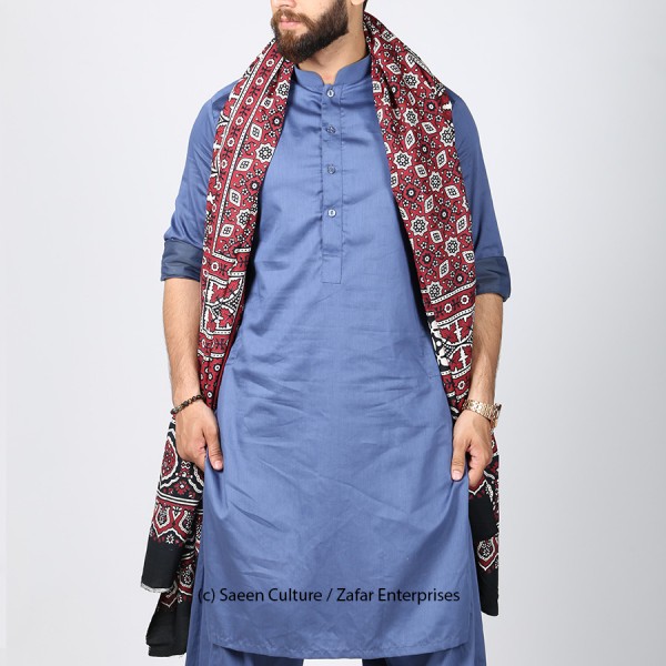 Pure Cotton Sindhi Ajrak Shawl For Men & Women SA-01