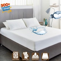 White Waterproof Mattress Cover King Sized Mattress Protector Anti Slip Double Bed Fitted Bed Sheet | Narmo Gudaz