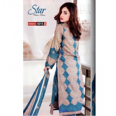 Star Classic 2017 Printed Lawn Suit with Lawn Dupatta - BB01