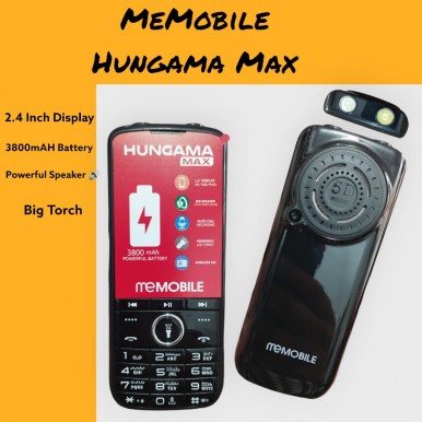 Memobile Hungama Max, 2.4 Inch Display, 3800mAH Big Battery, Dual Sim, PTA Approved, HighBeam Torch Light, 5D Speaker, Beautiful Design, Auto Call Recording, Wireless FM Radio,