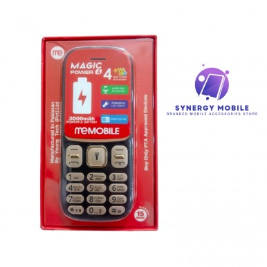 Memobile Magic Power 4, 4 Sims Slot, 4 Active Sims, PTA Approved, 15 Months Brand Warranty, 3000mAH Powerful Battery, 1.8 Inch Colorful Bright HD Display, Auto Call recording, Wireless FM Radio