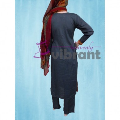 Formal wear - Embroided Cyan 3 piece suit for her