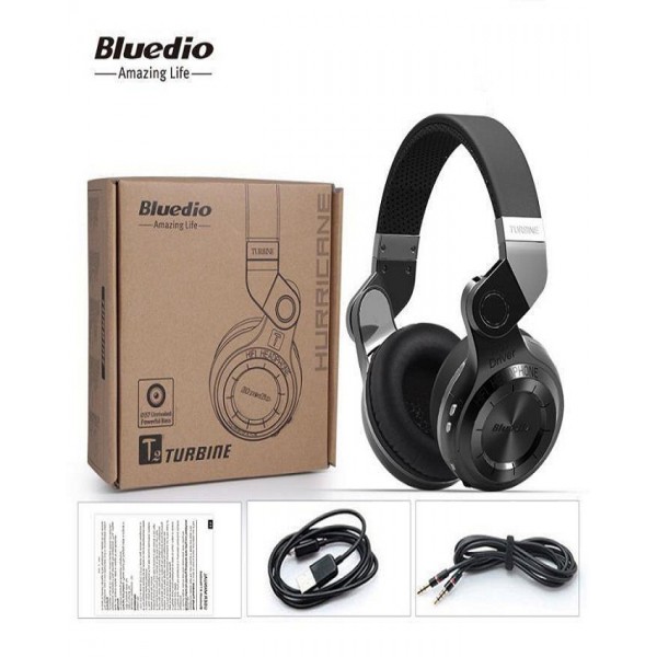 BLUEDIO T2 Plus - Turbine Wireless Bluetooth Headphone with Mic - Black ...
