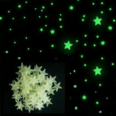 3D Stars Glow in Darkness for Decoration Pack of 50 Pieces