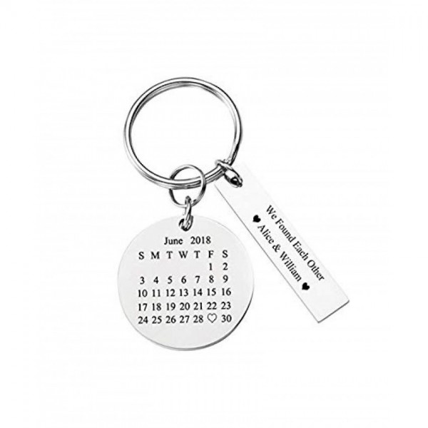 Customized Metallic Calendar and Message Keychain 