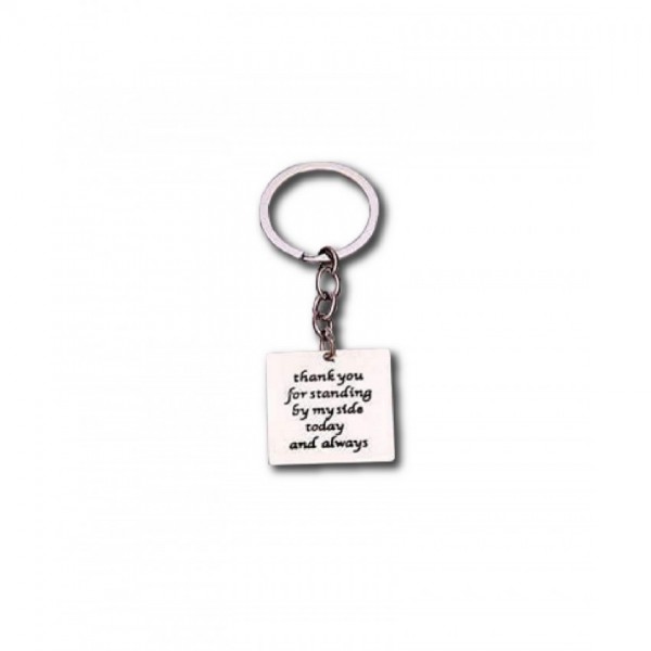 Customized Square Metal Keychain with Special Message