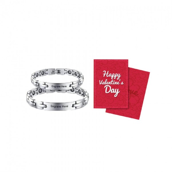 Personalized Engraved Bracelet with Valentine Day Card