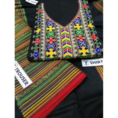 Latest Embroidered Sussi dress embroidered with Multi color Gala work