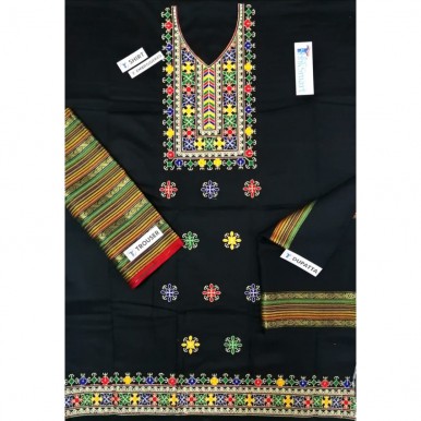 Latest Embroidered Sussi dress embroidered with Multi color Gala work