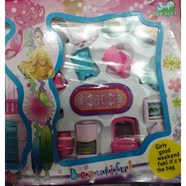 Pink & Yellow Beauty Villa Dollhouse for Girls with Premium Quality main image 1