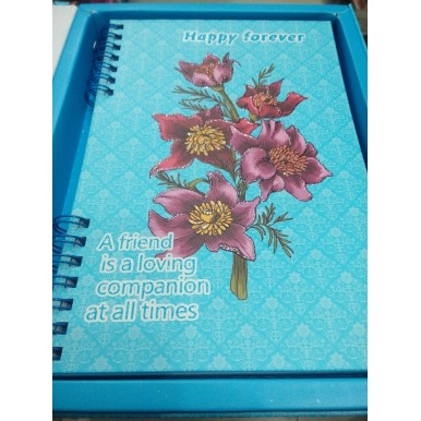 Colourful Fancy Lock Blue Heart Diary - Medium