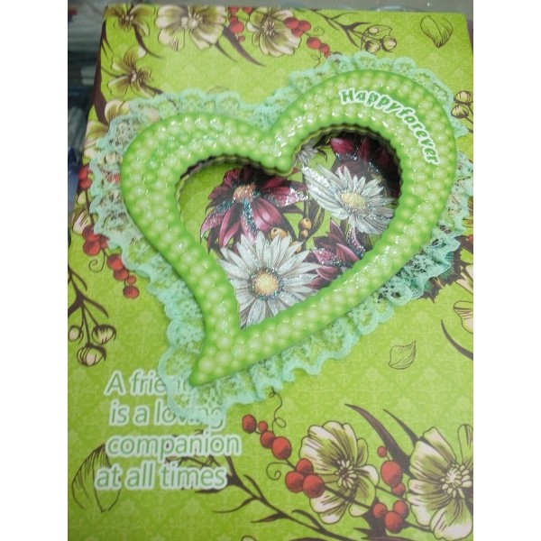 Colourful Fancy Lock Green Heart Diary - Medium
