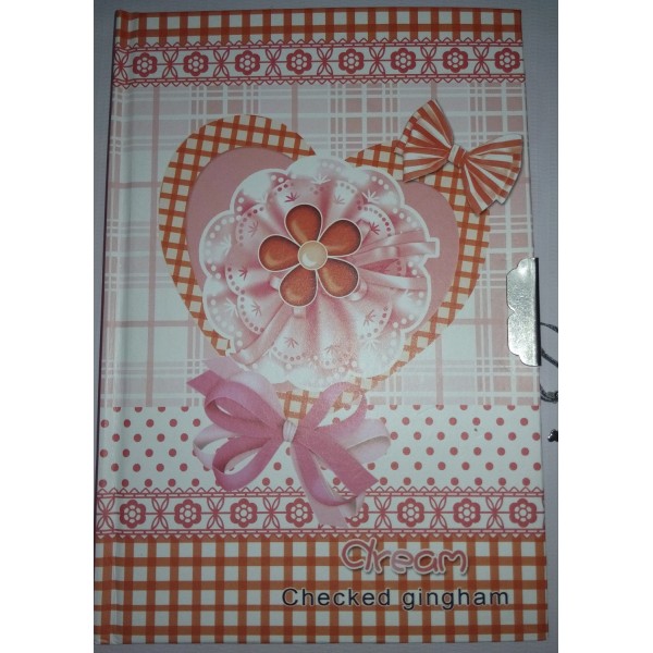 Colourful Fancy Lock Heart and Roses Diary - Small