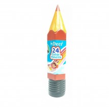Deer Large 24 Colour Pencils - Fancy Plastic Casing