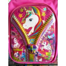 Excellent Quality 3D Unicorn Cartoon Character School Bag for Primary Level Girls
