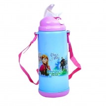 Good Quality Plastic Straw 700ml Cartoon Character Water Bottle for Kids