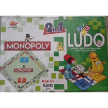 Medium Quality 2-in-1 Monopoly + Ludo Board Games