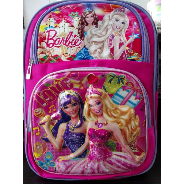Pink Barbie 3D-Cartoon Character School Bag for Montessori/Kindergarden  Level 