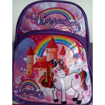 Purple Unicorn High Quality Cartoon Character School Bag for Primary Level Kids