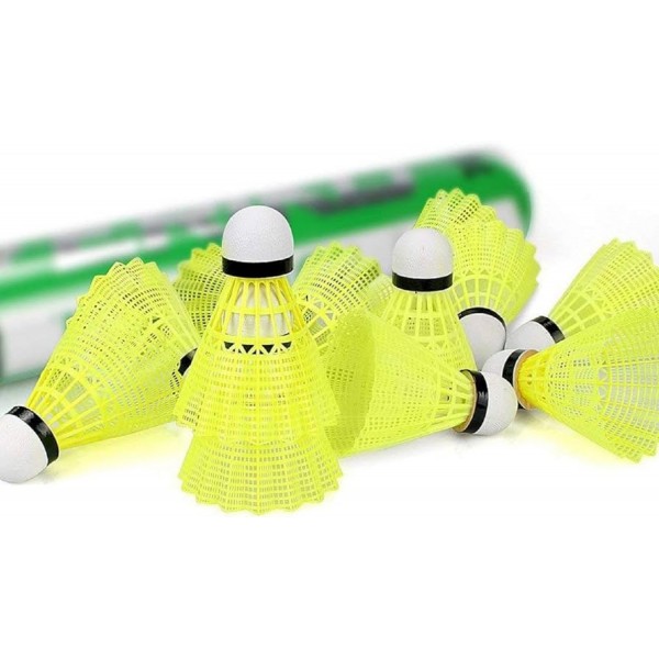 WHiZZ Volani Da Badminton In Nylon (12 Pezzi) - Palline Gialle Per Principianti E Uso Ricreativo - Ideali Per Famiglia E Scuola
