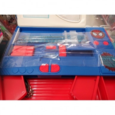 Large Button Spiderman fancy pencil box for kids