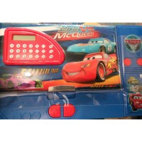 Large Button Cars fancy pencil box with calculator for kids